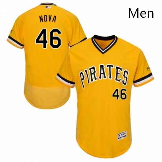 Mens Majestic Pittsburgh Pirates 46 Ivan Nova Gold Alternate Flex Base Authentic Collection MLB Jersey